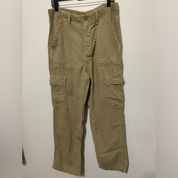 MOTHER The Private Cargo Sneak Jeans Size 32 in Olive Green - Picture 11 of 13